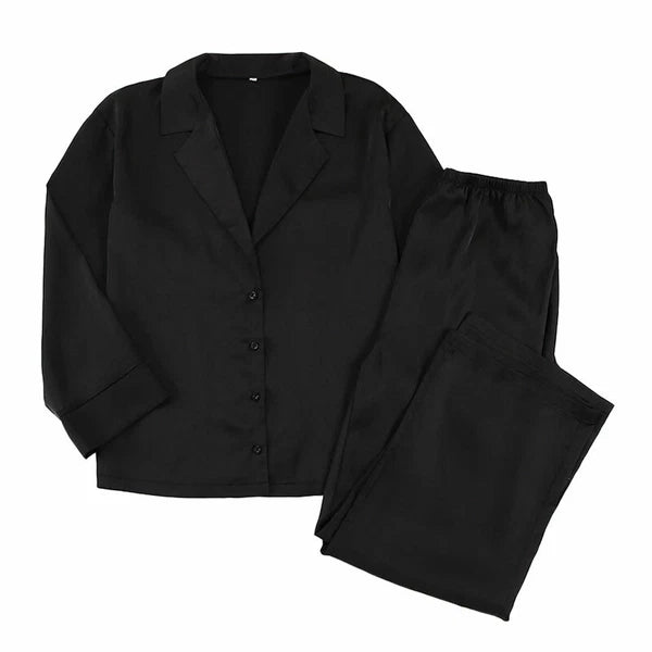 Women Luxury Silk Pyjama Oversized Sexy Pajamas Set Long Sleeves Satin Sleepwear