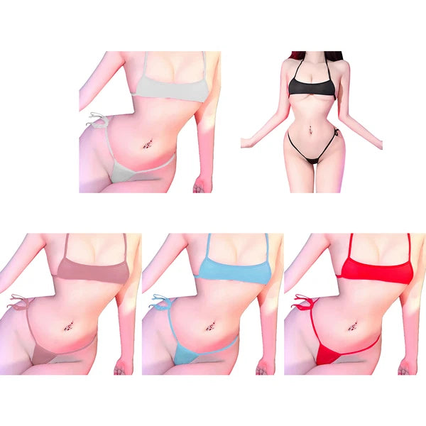 Womens Lingerie Set Crop Top Nightwear Teddy Babydoll Clubwear Sheer Swimsuit