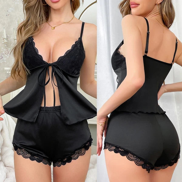 Womens Lingerie Nightwear Satin Cami Short Outfits Sleepwear Underwaer Pajamas