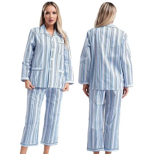 Womens Sleepwear Casual Loungewear Multiple Pockets Pajama Set Button Down Soft