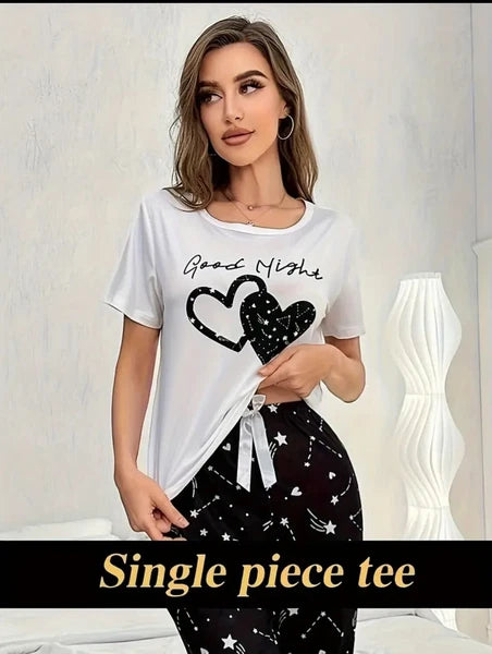 Ladies Long Pyjamas Set 100% Cotton Breathable Soft Elasticated Waistband 8-16