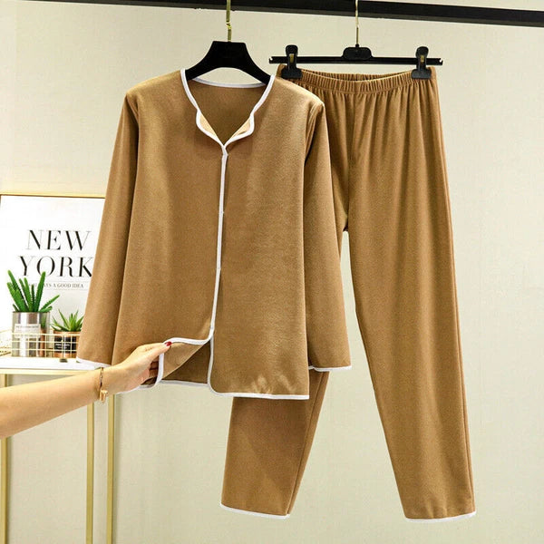 Homewear Spring New Casual Pijama Loose Nightwear Modal Pajamas Set Trouser Suit