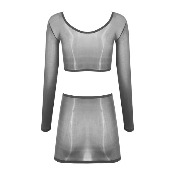 Womens Outfits Breathable Clubwear Long Sleeve Nightwear Nylon Lingerie Silky