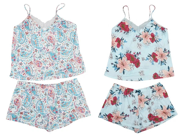 Flora Nikrooz Stacy Floral Print Cami & Shorts 2-Piece Women's Pajama Set NWT