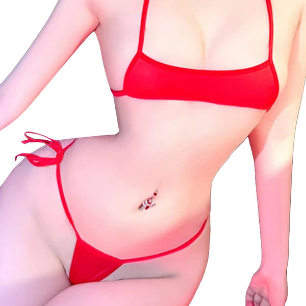 Womens Lingerie Set Crop Top Nightwear Teddy Babydoll Clubwear Sheer Swimsuit