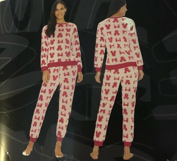 DISNEY WOMENS MICKEY 2 PCS JOGGER LOUNGE SET  PJ PAJAMAS SET