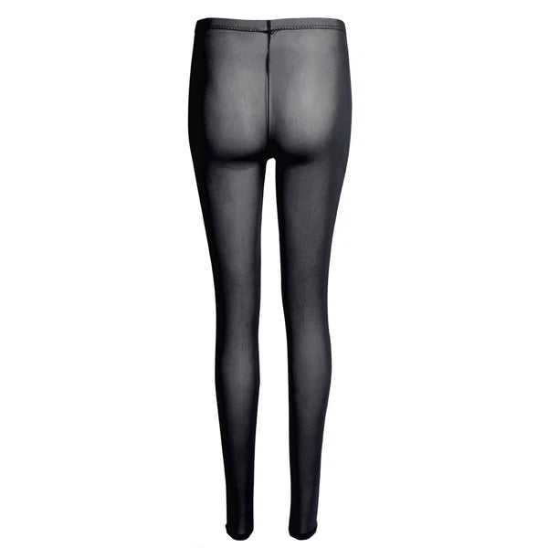 Women 2pcs Lingerie Set Sleeveless Crop Top High Waist Crotchless Leggings Pants