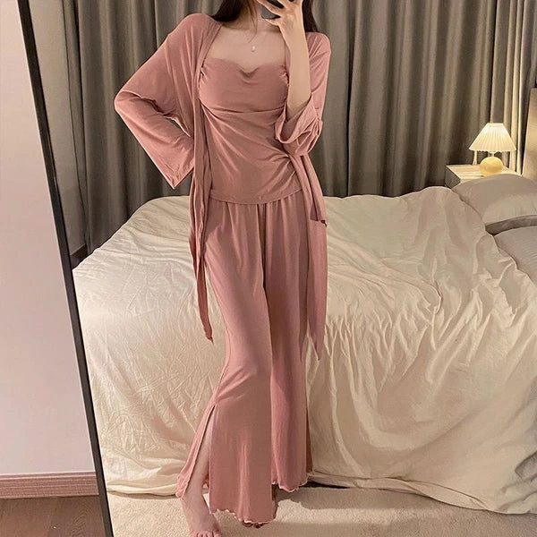 2023 Pajamas Women's 4/3 Piece Sexy Pajamas Underwear Chest Pad Set